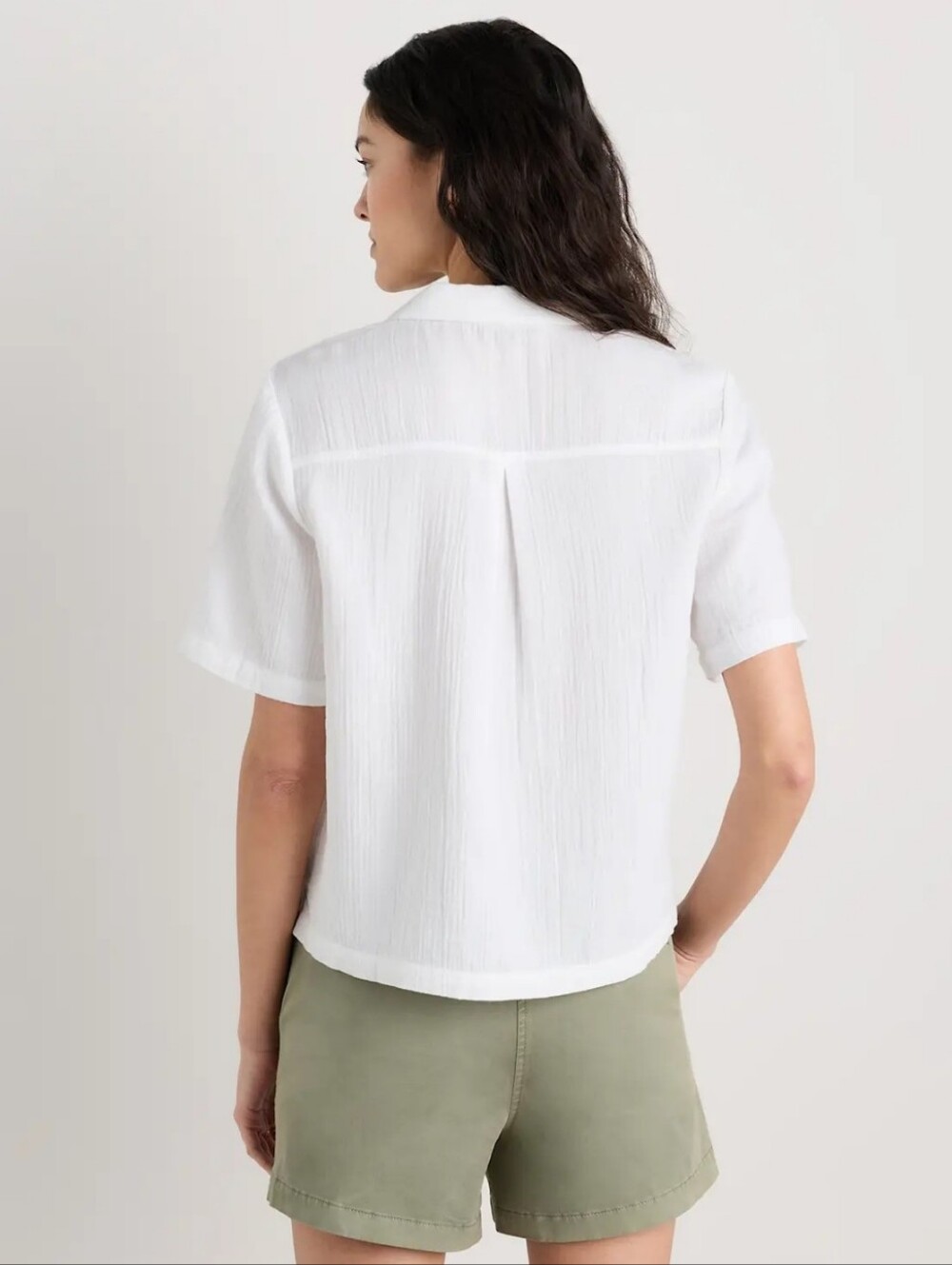 Quince 100% Organic Cotton Gauze Short Sleeve Shirt, XL, White - Picture 2 of 11
